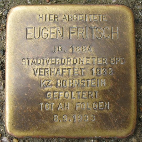 Stolperstein en memoria de Eugen Fritsch