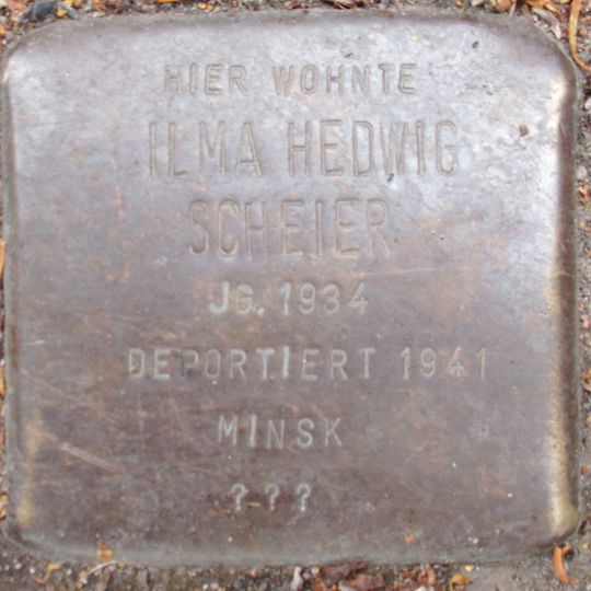 Stolperstein dedicated to Ilma Hedwig Scheier