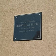 Pamětní deska Marie Wagnerové (Felixe Háje) v Mníšku pod Brdy