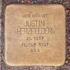 Stolperstein dedicated to Justin Herzfelder