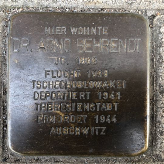Stolperstein dedicated to Arno Behrendt
