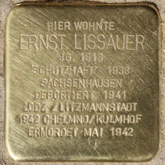 Stolperstein en memoria de Ernst Lissauer