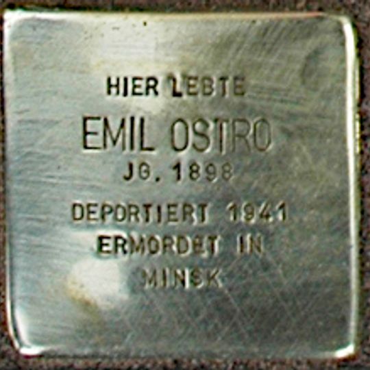Stolperstein dedicated to Emil Ostro