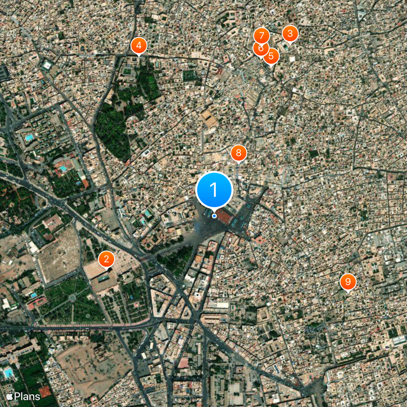 Plaza de Yamaa el Fna Mapa