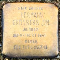 Stolperstein en memoria de Hermann Grünberg Jun.