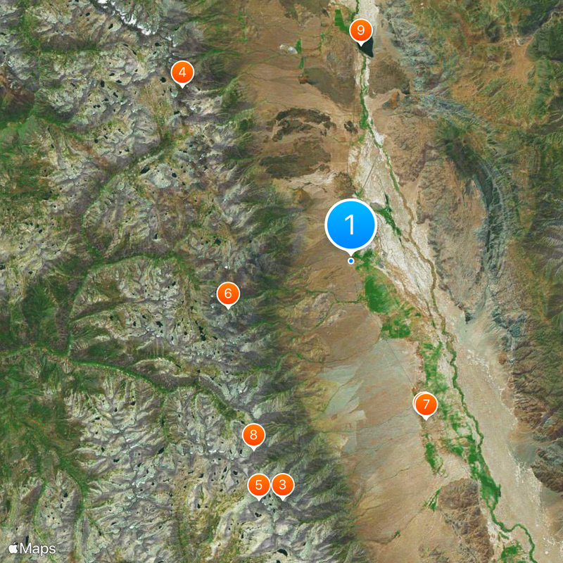 U.S. Route 395 in California Map