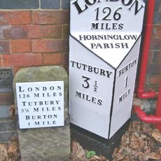 Milepost, Horninglow Road North; by Royal Oak PH, just W of bypass flover