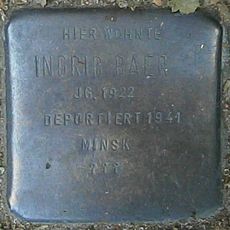 Stolperstein dedicated to Ingrid Baer