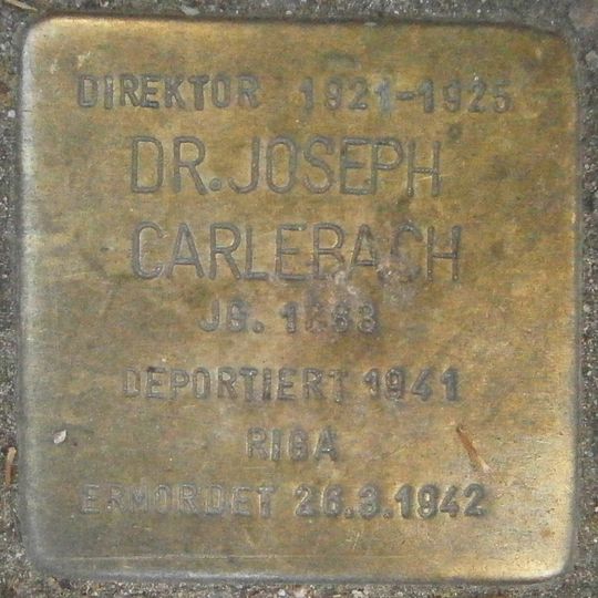 Stolperstein dedicated to Joseph Carlebach