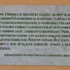 Múzeum Slov. národných rád, tabuľa pamätná