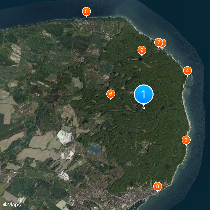 Jasmund National Park Mapa