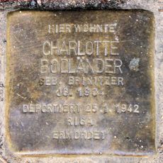 Stolperstein dedicated to Charlotte Bodländer