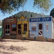 Western building facades mural (right)