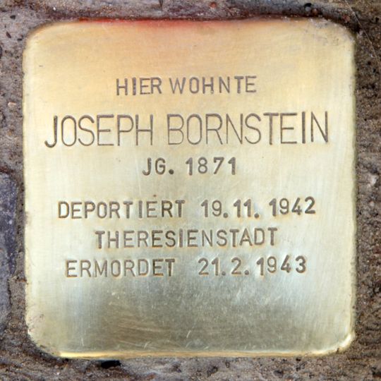 Stolperstein dedicated to Joseph Bornstein