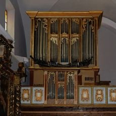 Tribune pipe organ in the Saint Michael church in Vielha