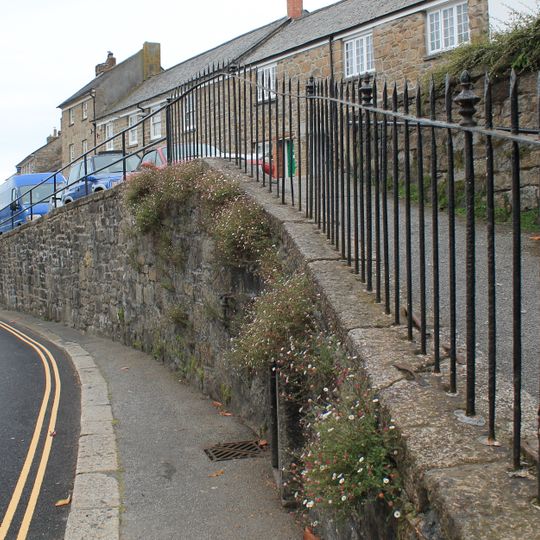 Raised Pavement, Walls, Steps And Railings At Junction Of West St And Helston Road  Raised Pavement, Walls, Steps And Railings At Junction Of West Street  And Helston Road