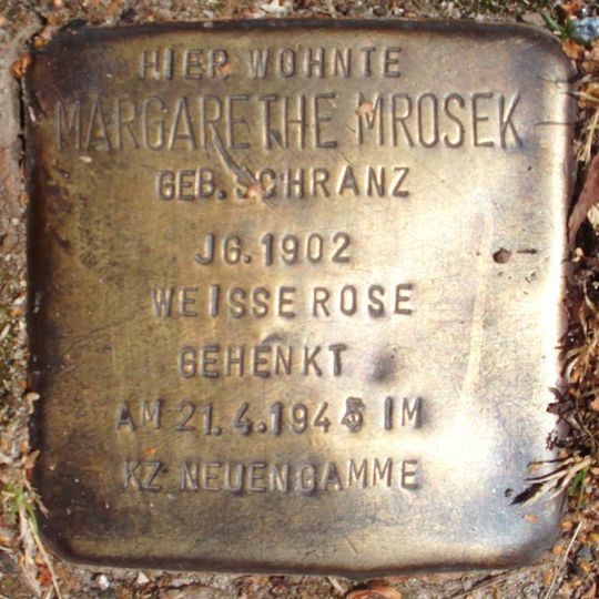 Stolperstein en memoria de Margarete Mrosek