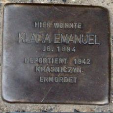 Stolperstein dedicated to Klara Emanuel