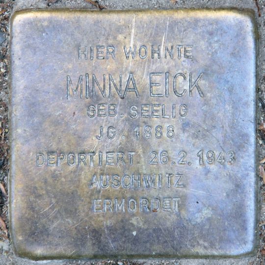 Stolperstein à la mémoire de Minna Eick