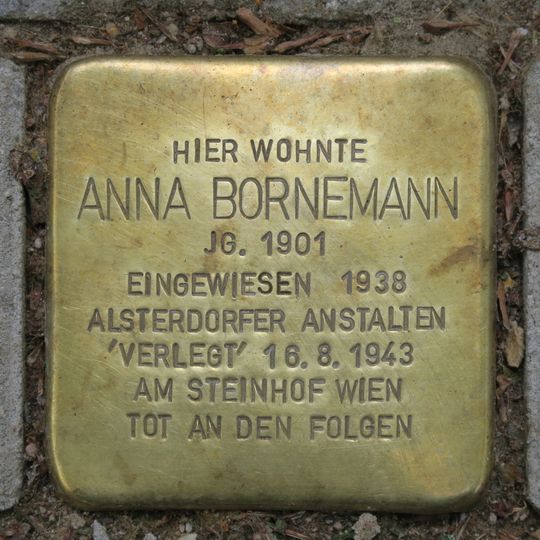 Stolperstein en memoria de Anna Bornemann