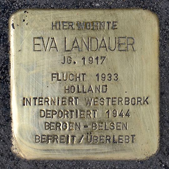 Stolperstein dedicated to Eva Landauer