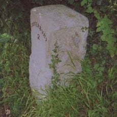 Milestone, Upper Harbledown village, by Plough PH