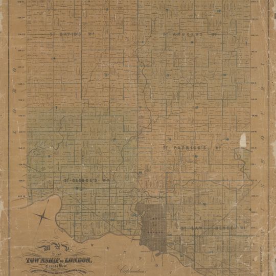 Map of the Township of London, Canada West, 1863