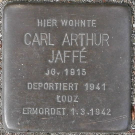 Stolperstein em memória de Carl Arthur Jaffé