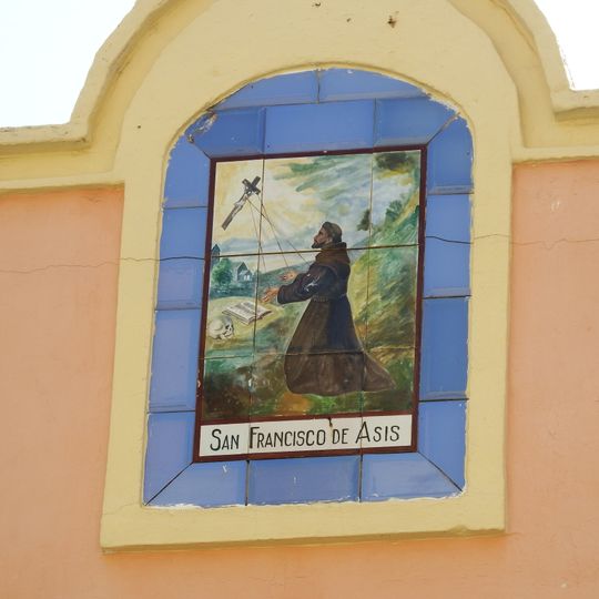 Ceramic panel of Saint Francis of Assisi at Sant Domènec street