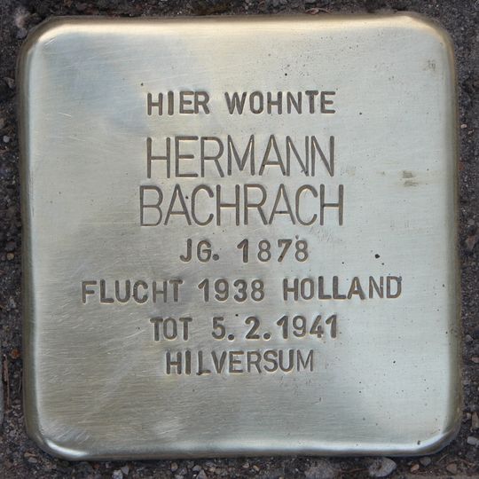 Stolperstein dedicated to Hermann Bachrach