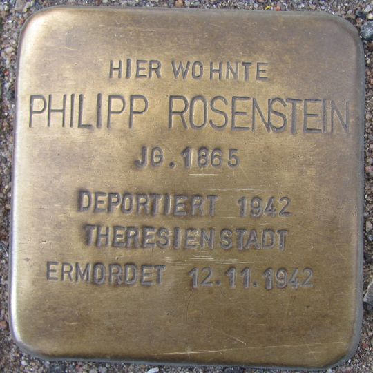 Stolperstein en memoria de Philipp Rosenstein