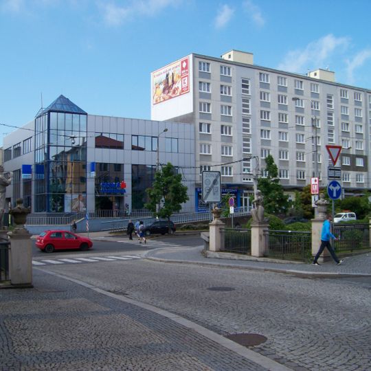 Most Chelčického ulice přes Chomutovku v Chomutově