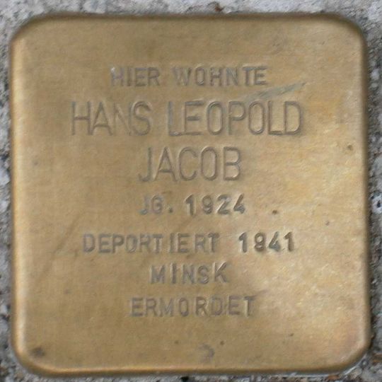 Stolperstein en memoria de Hans Leopold Jakob