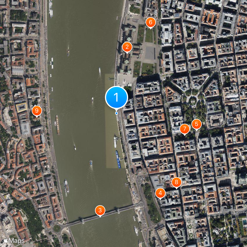 Chaussures au bord du Danube Carte