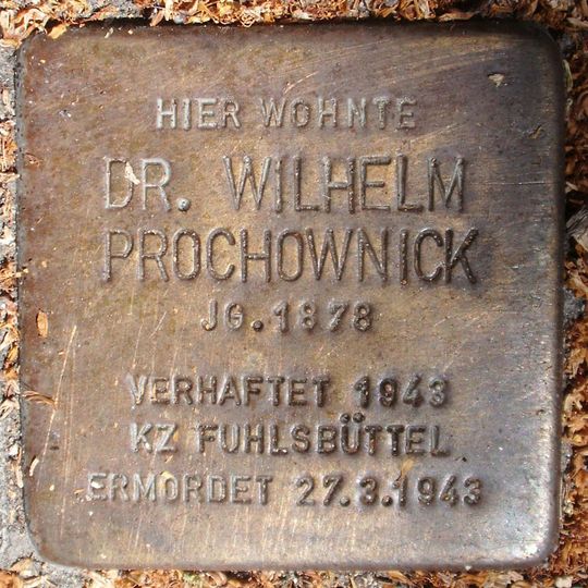 Stolperstein en memoria de Wilhelm Prochownick