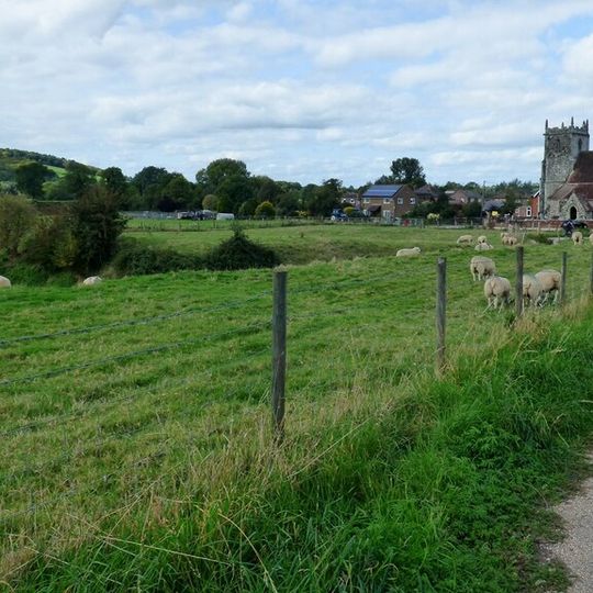 Earthworks on site of manor house