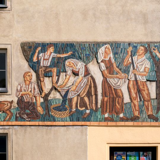 Mosaic Zwetschkenernte by Leopold Schmid