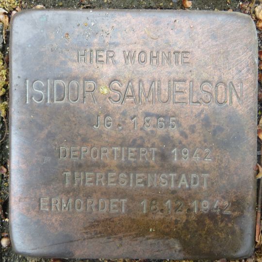 Stolperstein à la mémoire d’Isidor Samuelson