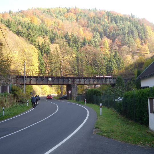 Railway bridge over the Revoluční street in Loket
