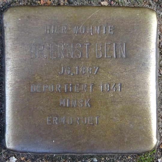 Stolperstein dedicated to Ernst Bein
