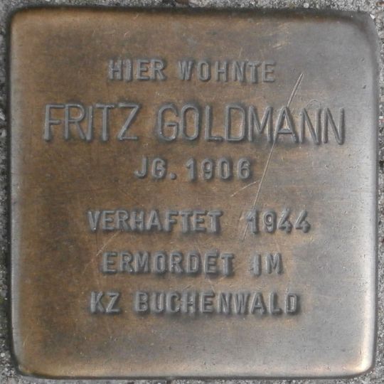 Stolperstein en memoria de Fritz Goldmann
