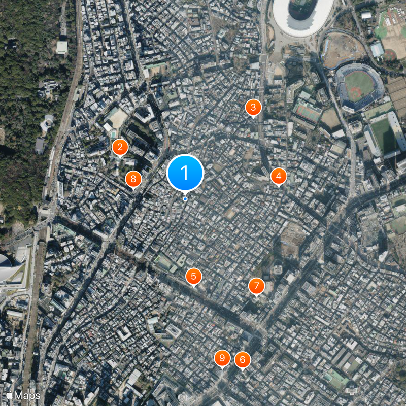Ura-Harajuku Map