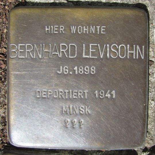 Stolperstein dedicated to Bernhard Levisohn