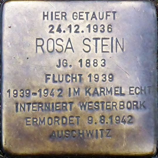 Stolperstein dedicated to Rosa Stein