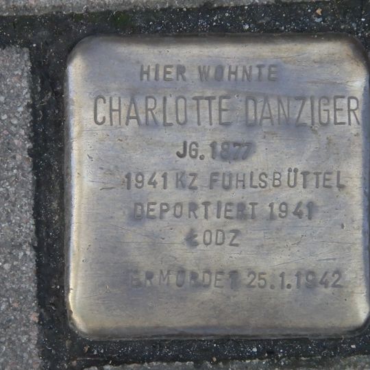 Stolperstein en memoria de Charlotte Danziger