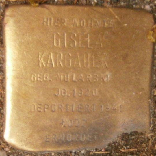 Stolperstein dedicated to Gisela Kargauer