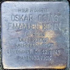 Stolperstein dedicated to Oskar Osias Emanuel Kohn