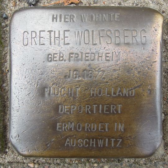 Stolperstein em memória de Grethe Wolfsberg