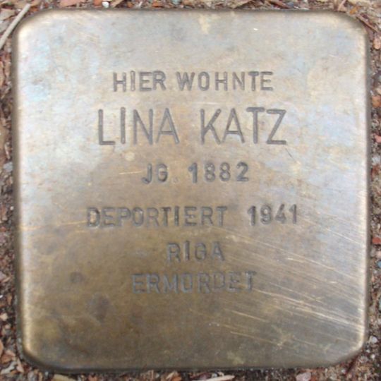 Stolperstein en memoria de Lina Katz