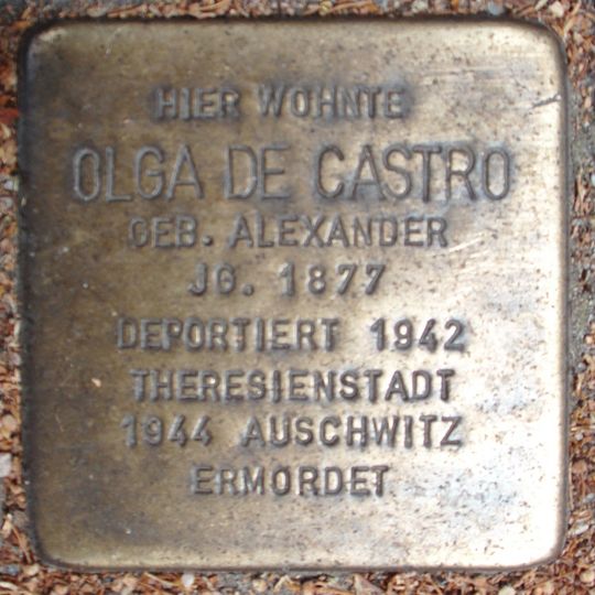 Stolperstein dedicated to Olga de Castro